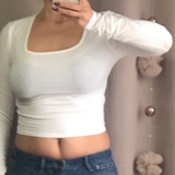 Wild Fable Cropped Square Neck Long Sleeve T-shirt - Picture 2 of 2